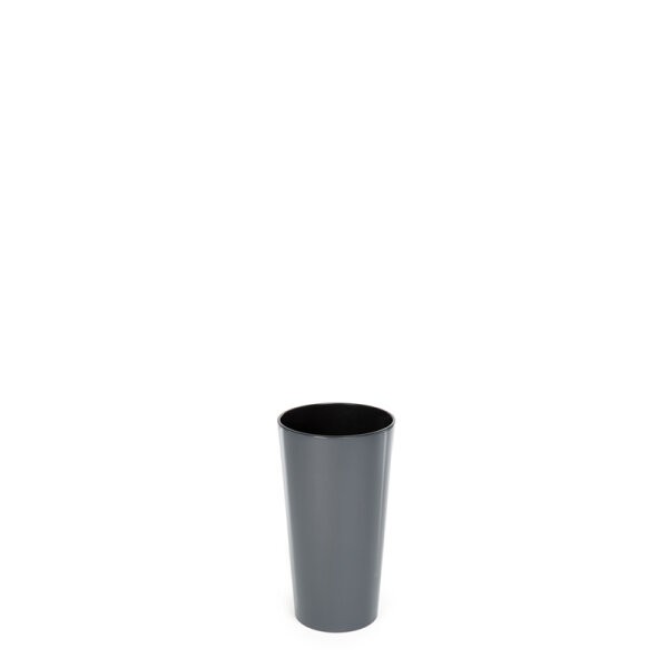 Blumenkübel Hochglanz Anthrazit rund, S - 26 cm