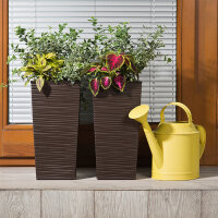 Blumenkübel in Rillenstruktur Braun XL - 57 cm
