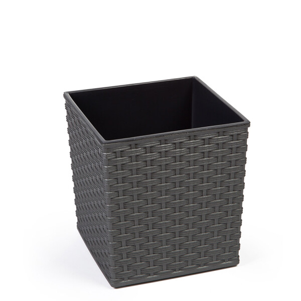 Blumenkübel square in Rattan-Optik Anthrazit / L - 31 cm