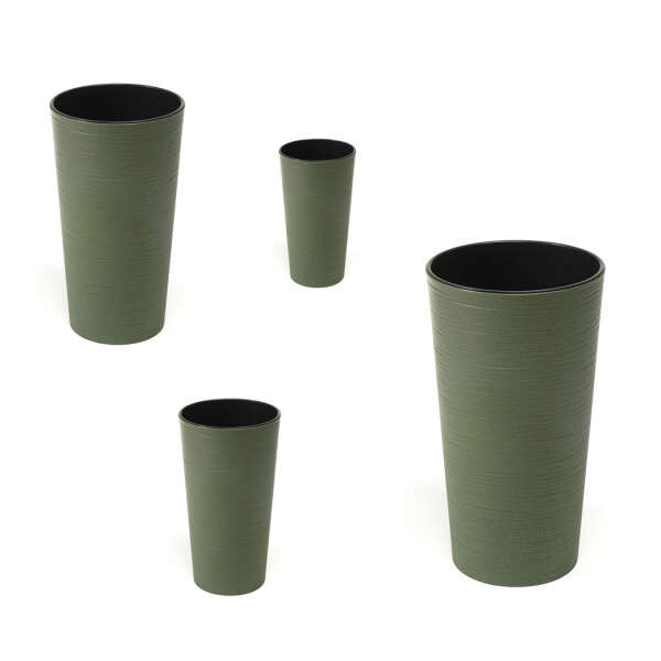 Blumenkübel in Rillenstruktur (bis zu 40% Holz)...