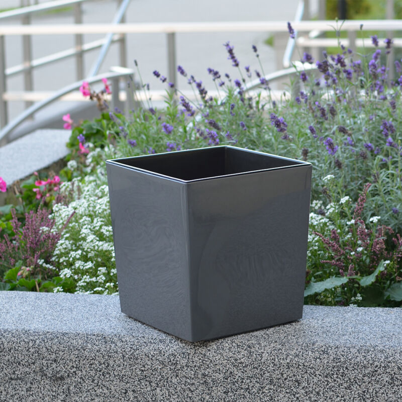 Blumenkübel Pflanzkübel Hochglanz Anthrazit online kaufen