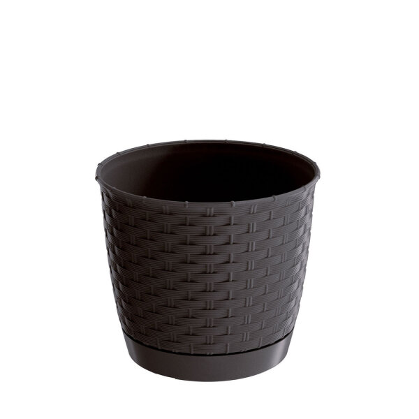 Blumentopf RD in Rattanoptik Braun / Ø 22 cm
