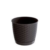 Blumentopf RD in Rattanoptik Braun / Ø 22 cm
