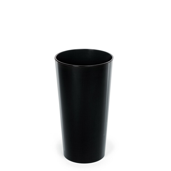 Blumenkübel Hochglanz Schwarz, rund XL - 57 cm