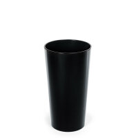 Blumenkübel Hochglanz Schwarz, rund XXL - 75 cm