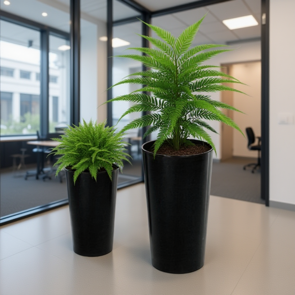Blumenkübel Hochglanz Schwarz, rund XXL - 75 cm