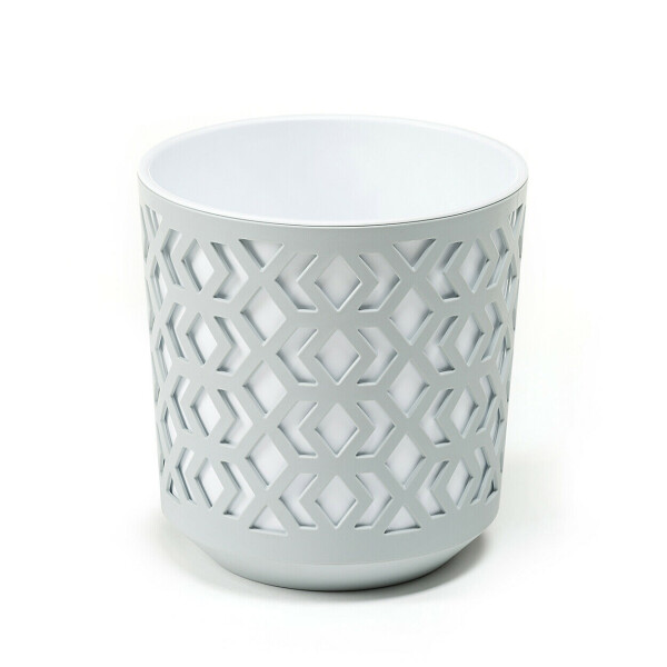 Blumentopf AZT | grau / weiß | Ø 14 cm