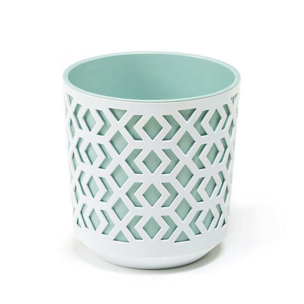 Blumentopf AZT | weiß / mintgrün | Ø 19 cm