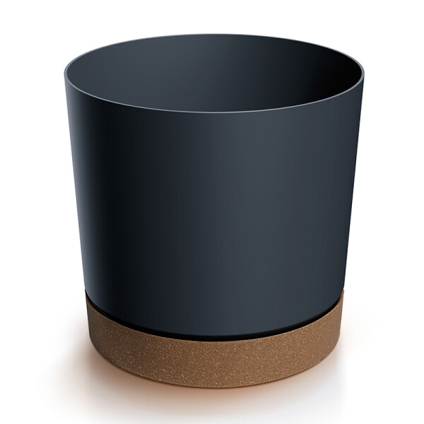 Blumentopf TB mit Untersetzer in Anthrazit | 24 cm
