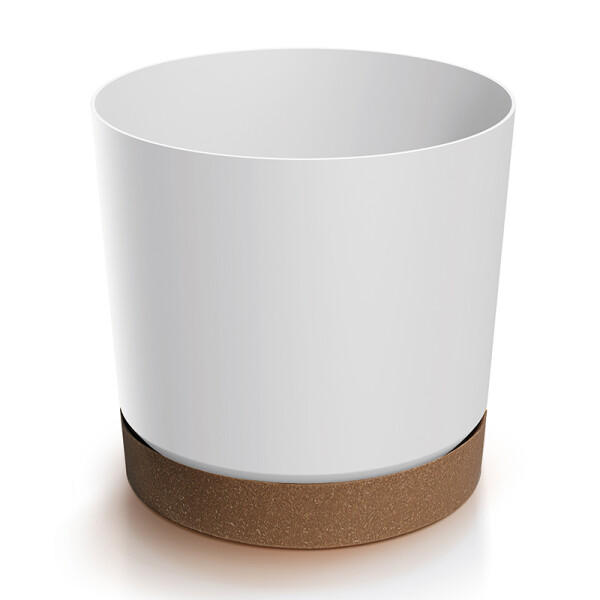 Blumentopf TB mit Untersetzer in Weiß | 24 cm