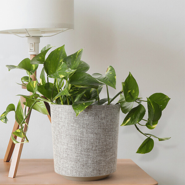 Übertopf TEXTIL in Taupe | Ø 25,5 cm