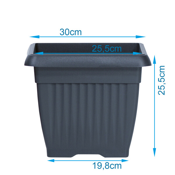 Blumenkübel KW quadratisch in Anthrazit 30 x 30 | H...