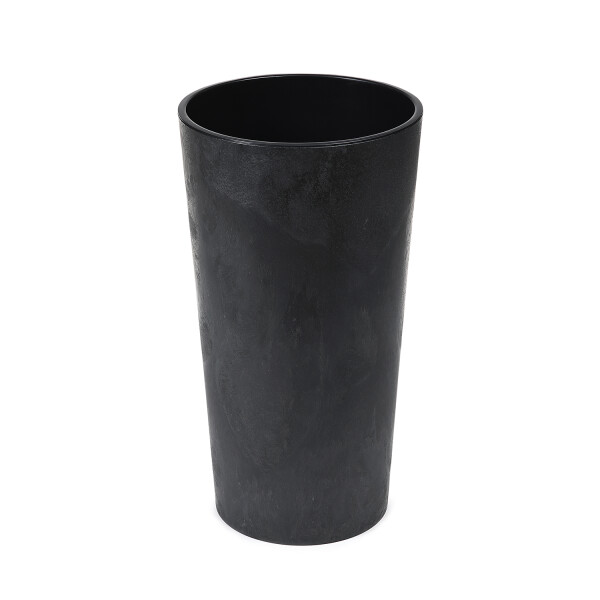Blumenkübel rund in Betonoptik Schwarz / S -...
