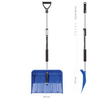 Schneeschieber Teleskop Alu-Stiel Schneeschaufe blau 49cm