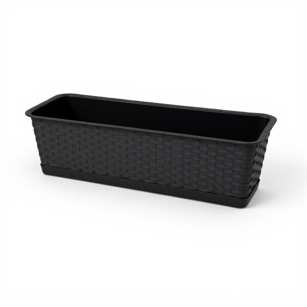 Blumenkasten in Rattanoptik | Anthrazit