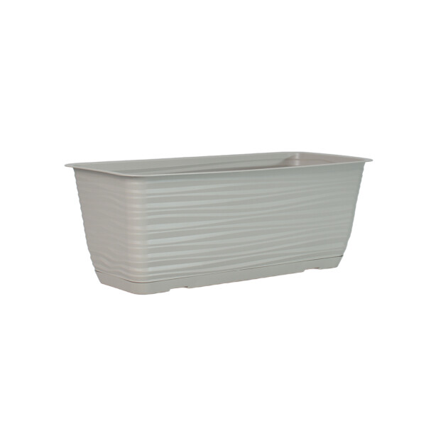 Blumenkasten mit Wellenstruktur | Grau