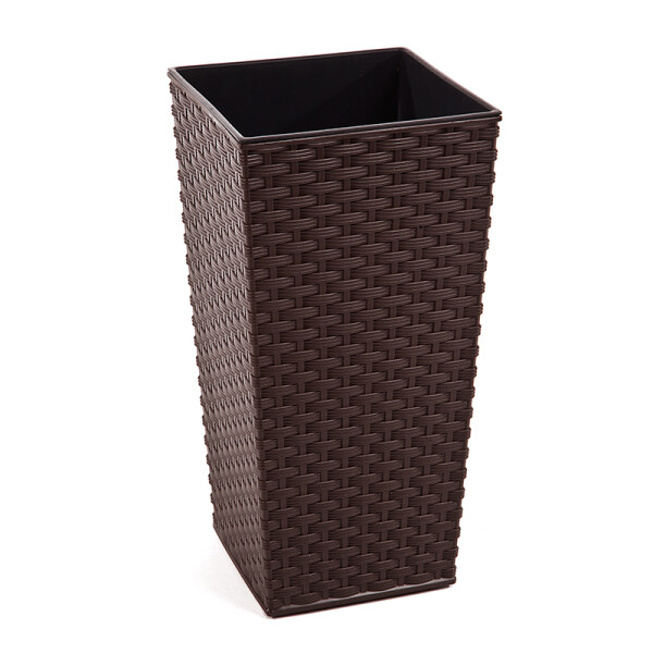 Blumenkübel in Rattan-Optik Braun / XXL - 75 cm