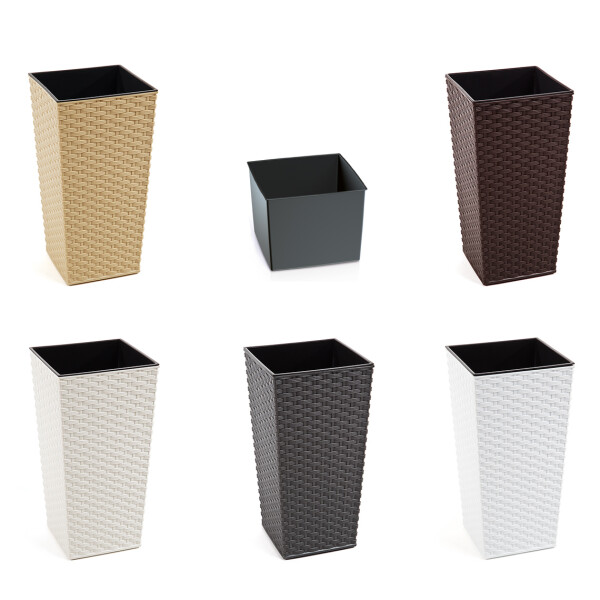 Blumenkübel in Rattan-Optik Braun / XXL - 75 cm