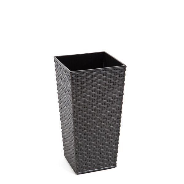 Blumenkübel in Rattan-Optik Anthrazit / XL - 57 cm