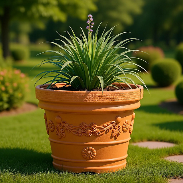 Blumenkübel in Terrakotta-Optik